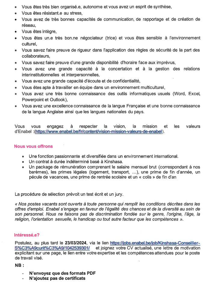 CONSEILLER SECURITE