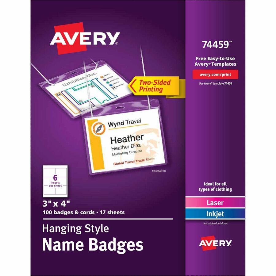 Avery® Hanging-Style Name Badges - Office Supply America