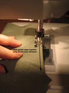 Stitch Pocket Lining and Front Piece at Pocket Edge