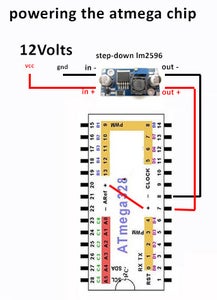 The Wiring : Power Supply the Atmega Chip