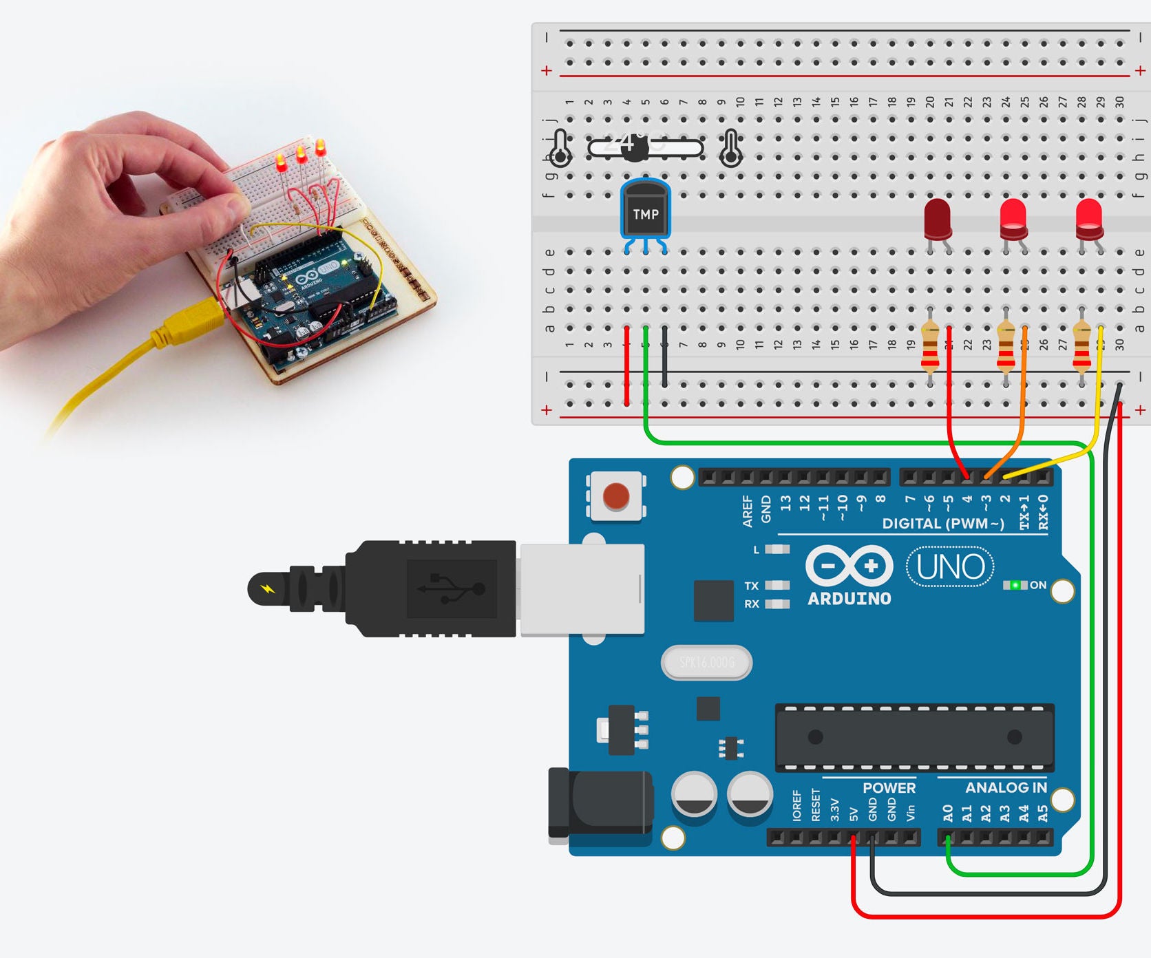 Circuit Design Arduino Uno Dengan Sensor Suhu Dan Lcd Tinkercad - Vrogue image.