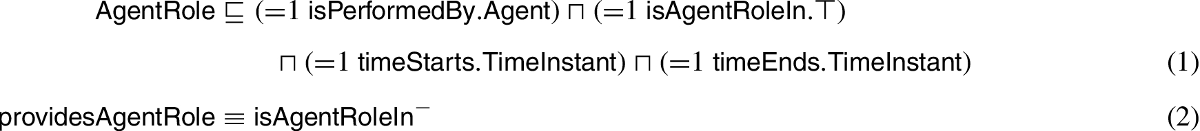 Some axioms for the AgentRole pattern.