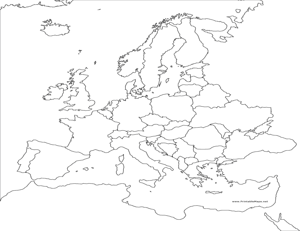 Blank Europe Map Printable