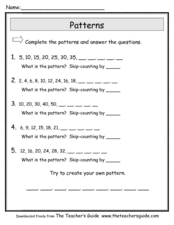 Patterns-Skip Counting Worksheet for 2nd - 3rd Grade | Lesson Planet