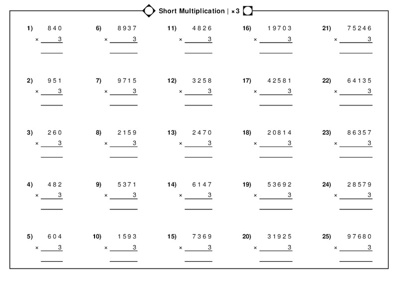 Printable 3 Digit Multiplication Worksheets