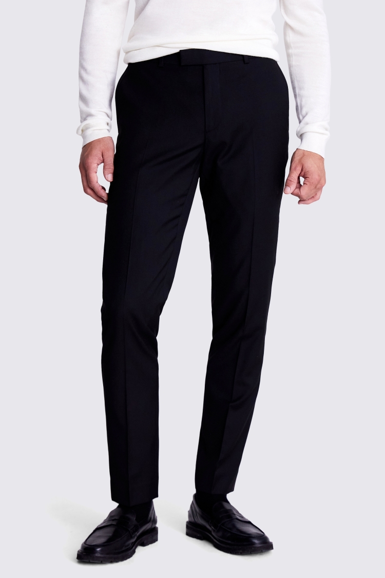 Slim Fit Black Stretch Trousers