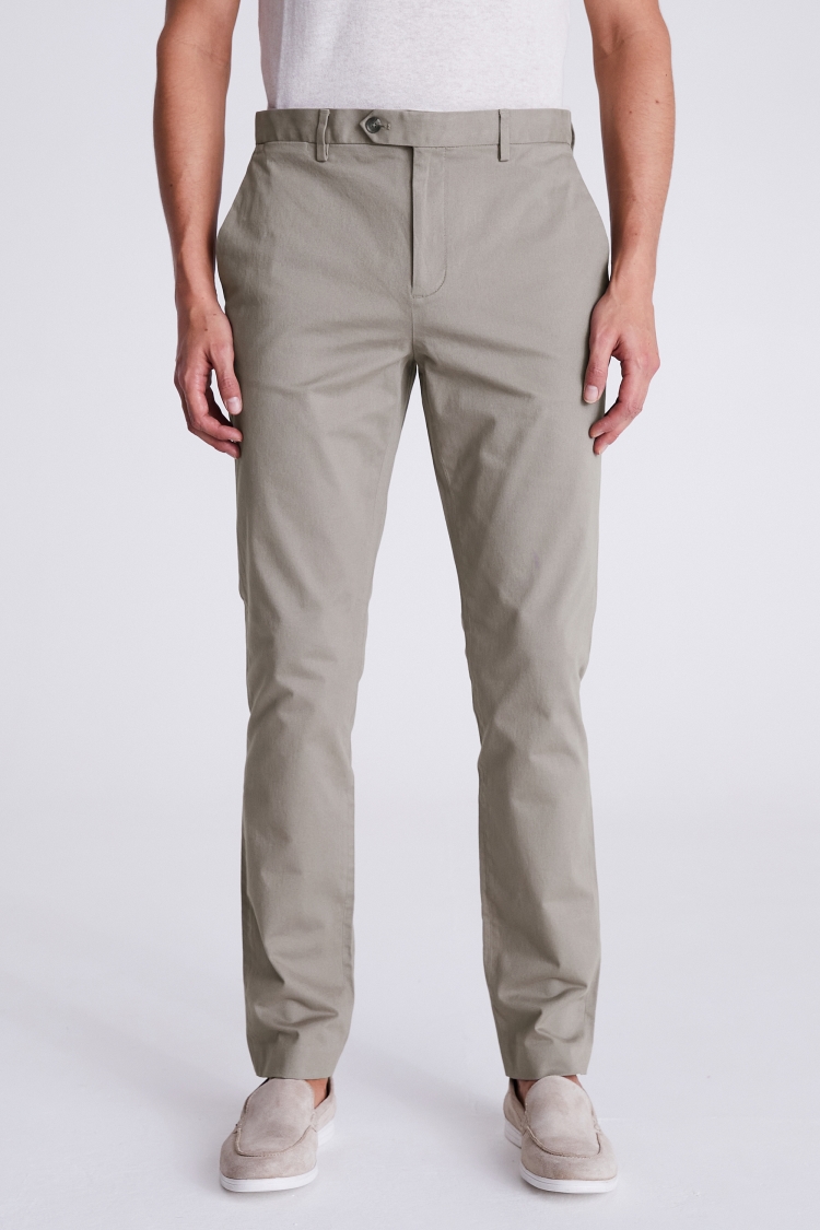 Slim Fit Dark Taupe Stretch Chinos