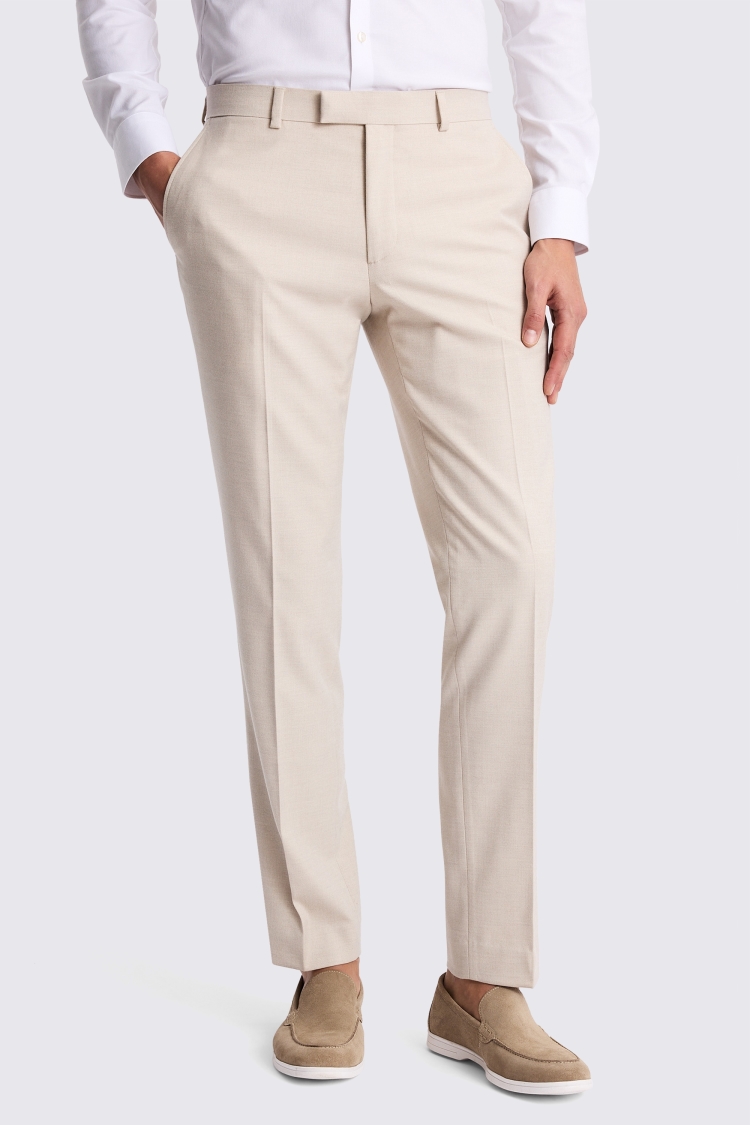 Slim Fit Light Camel Trousers