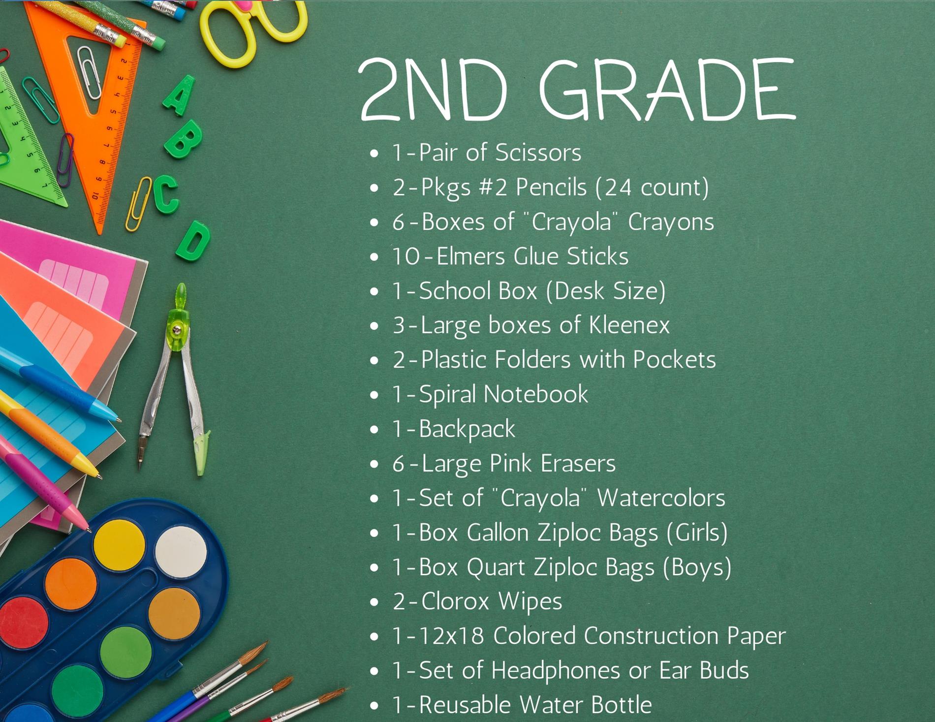 2nd Grade Supply List