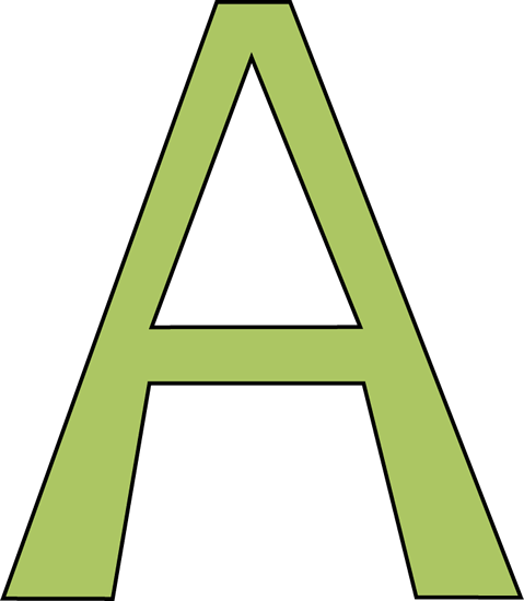 Lime Green Letter A