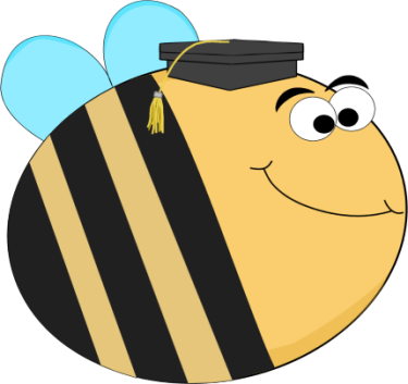 Funny Bee Wearing a Graduation Cap