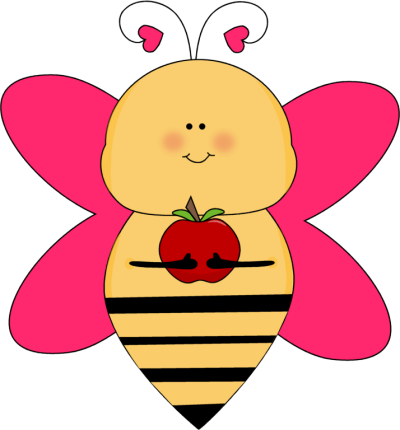 Heart Bee with an Apple