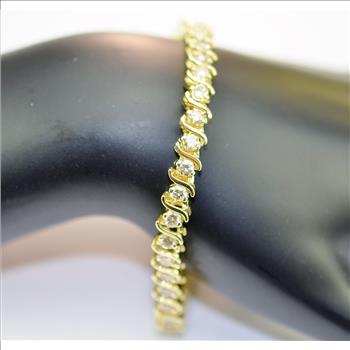 14K Yellow Gold 2.28 Carats t.w. Diamond Tennis Bracelet