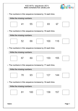 Sequences (3C1) - Reasoning Paper: Calculations by URBrainy.com