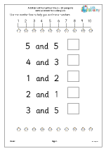 Addition Maths Worksheets for Later Reception (age 4-5)