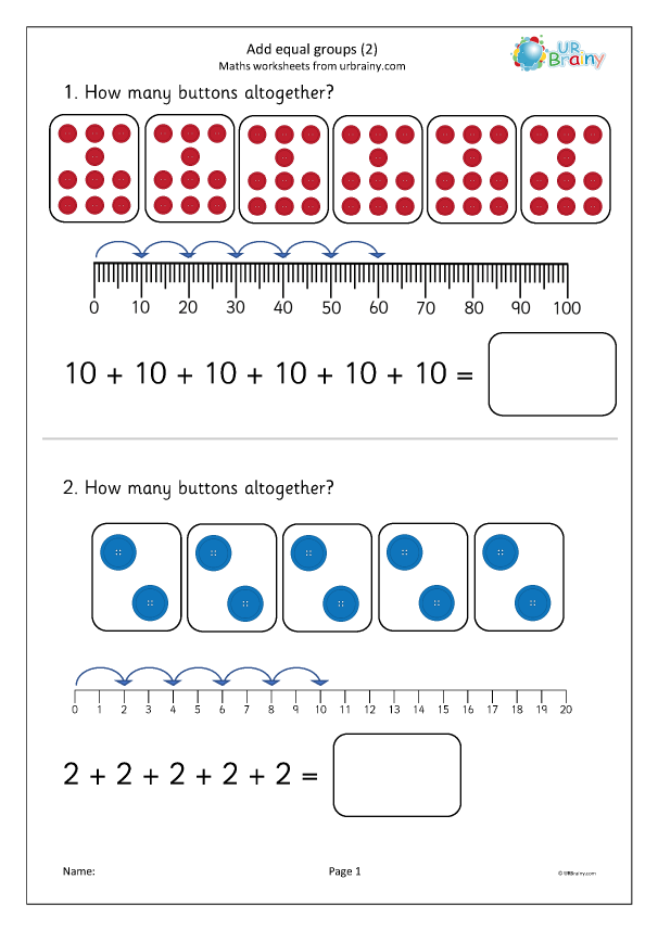 Add equal groups (2) - Multiply and Divide in Year 1 (age 5-6) by ...