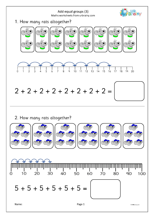 Add equal groups (3) - Multiply and Divide in Year 1 (age 5-6) by ...