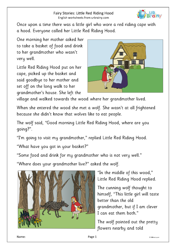 Little Red Riding Hood Story Free