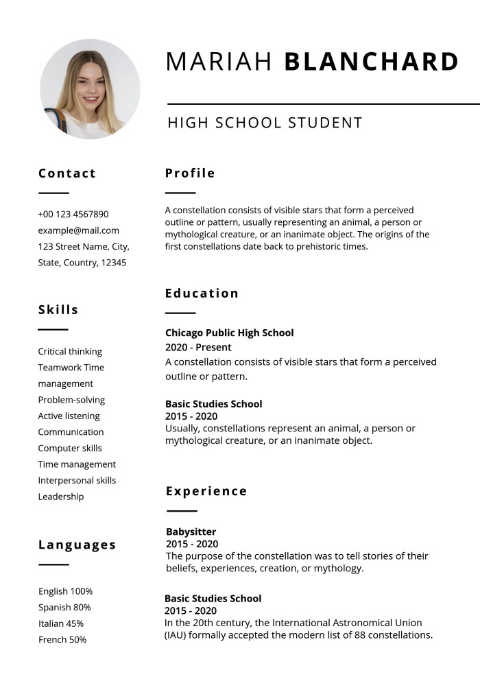 Student Resume