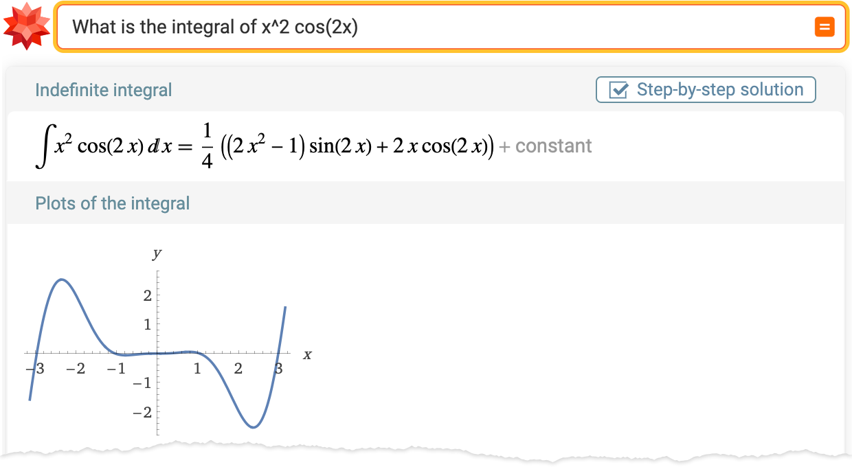 What is the integral of x^2 cos(2x)