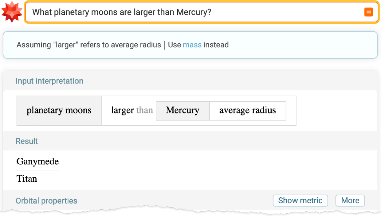 What planetary moons are larger than Mercury