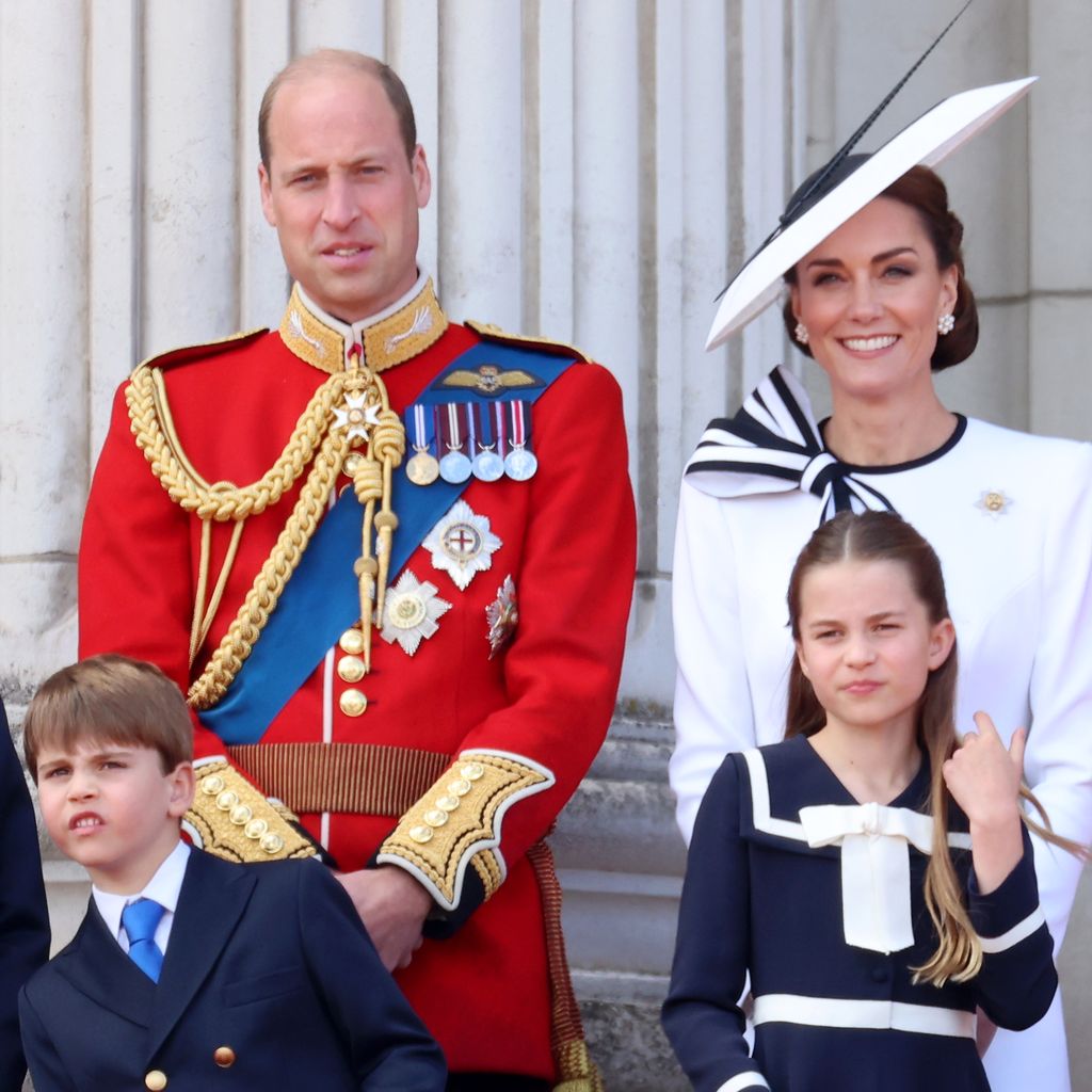 Prinz George, Prinz Louis, Prinz William, Prinzessin Kate und Prinzessin Charlotte, Juni 2024