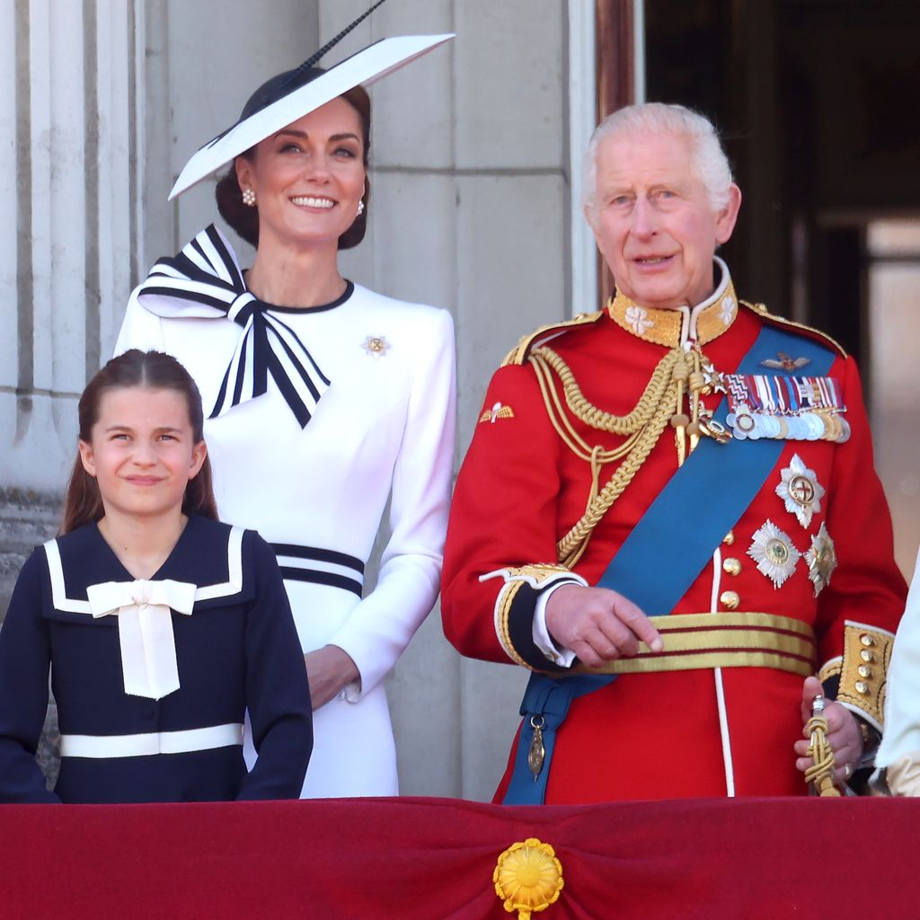 Prinzessin Kate, König Charles und Prinzessin Charlotte, Trooping the Colour 2024