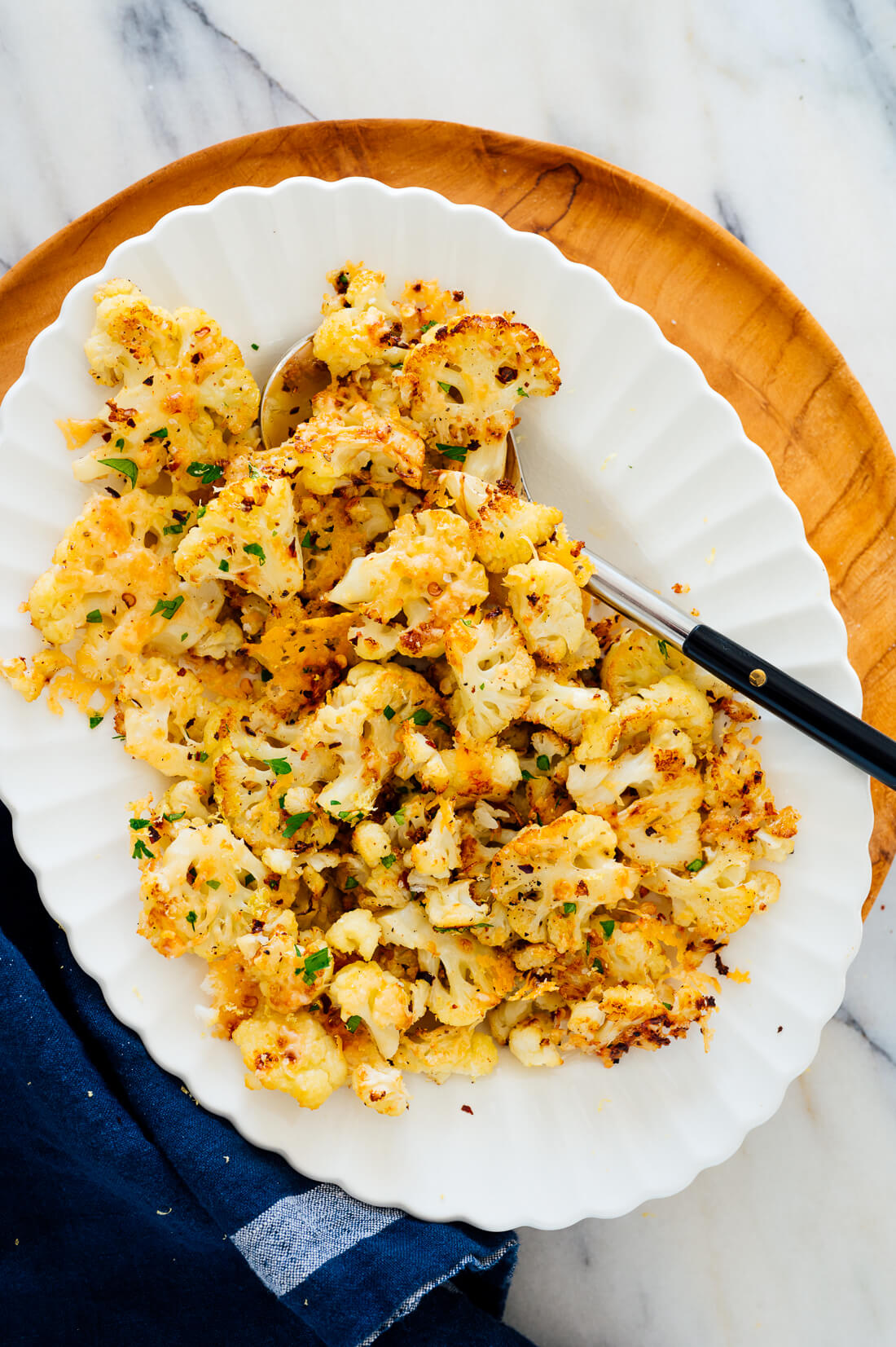 cheesy parmesan roasted cauliflower recipe