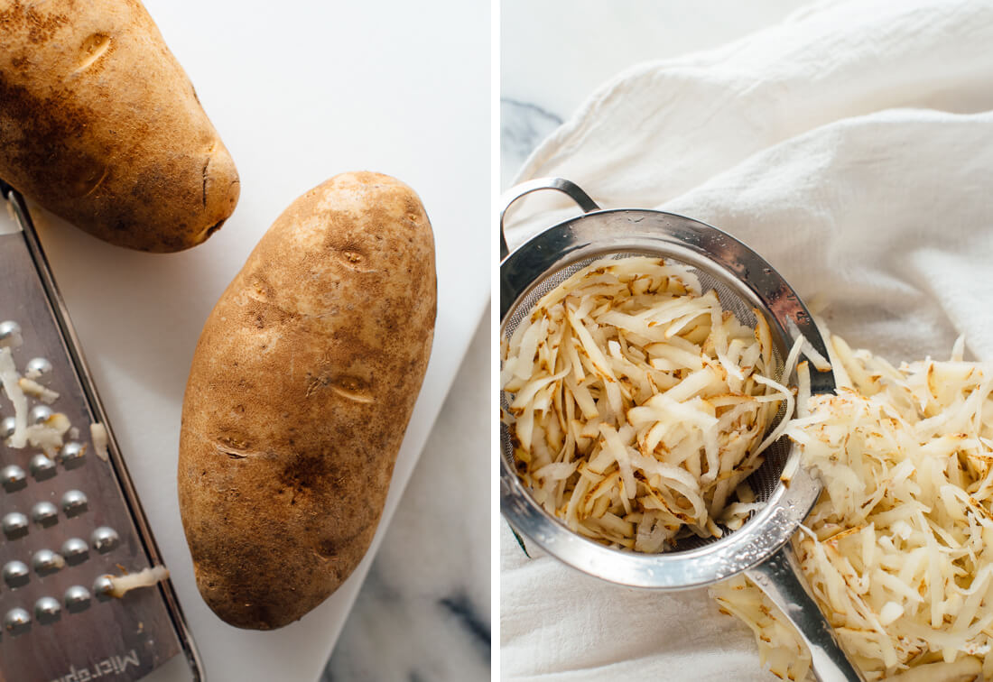 grated potatoes for hash browns