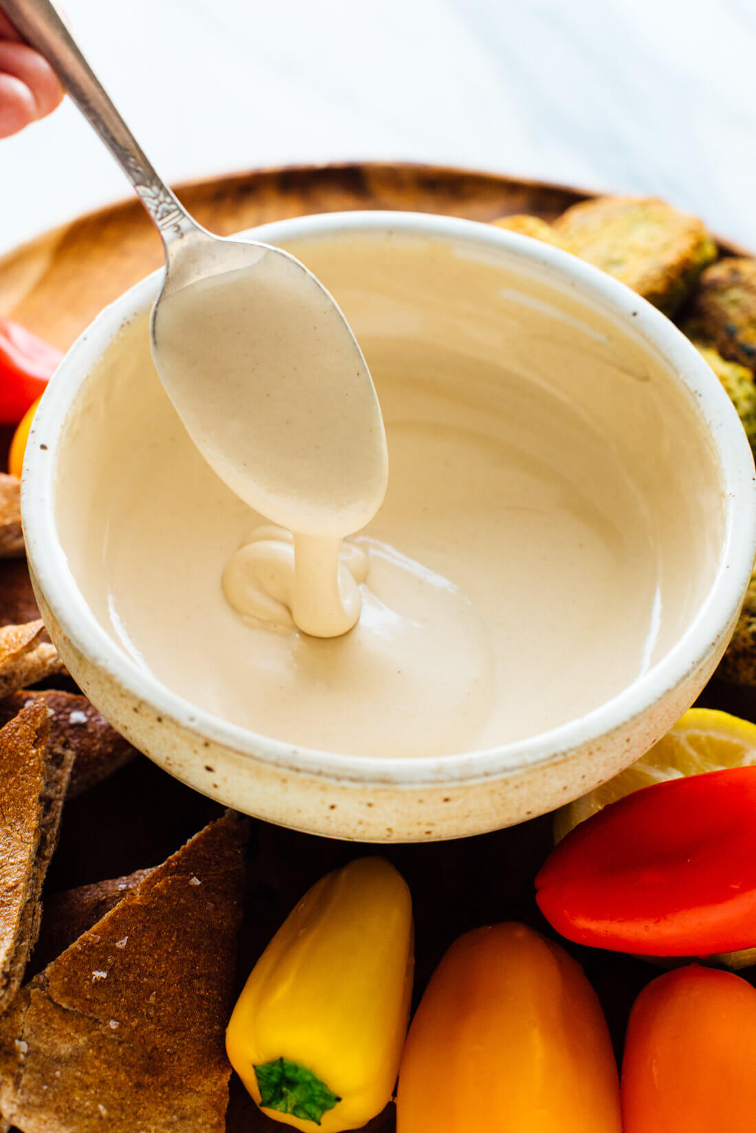 creamy tahini sauce drizzle