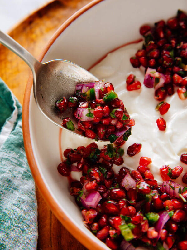 pomegranate salsa spoonful