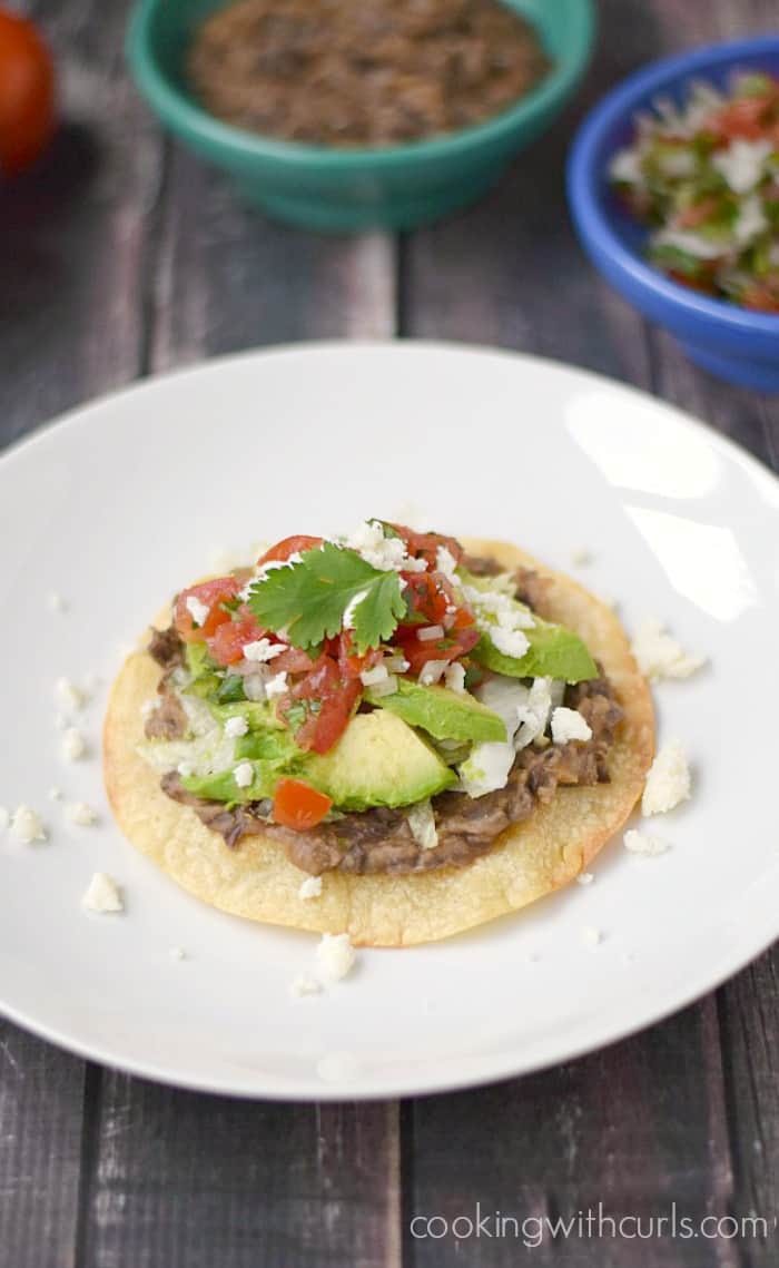 This Breakfast Tostada is baked not fried for a healthy and delicious meal! cookingwithcurls.com