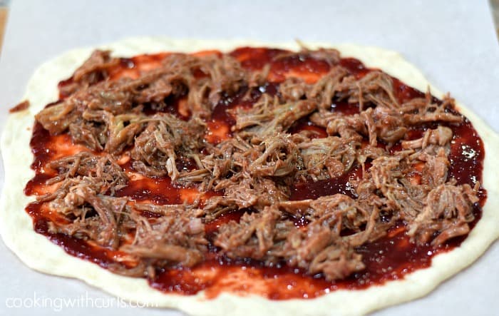 Cherry Bourbon Barbecue Pork Pizza pork cookingwithcurls.com