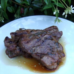 Balsamic glazed lamb steak