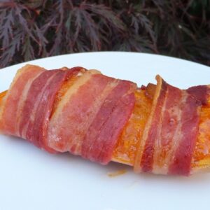 Bacon-wrapped butternut squash