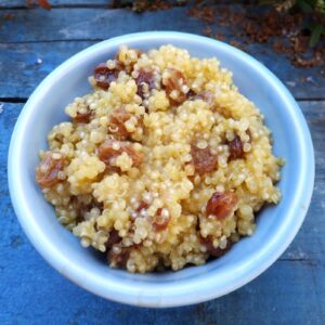 Orange quinoa with sultanas