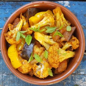 Aubergine and Cauliflower Curry