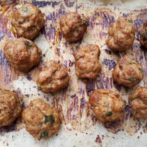 Baked pork meatballs