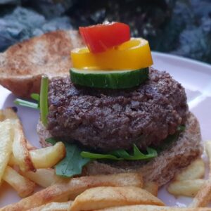 Beef and chicken liver burger