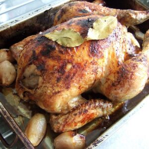 Balsamic roast chicken with shallots