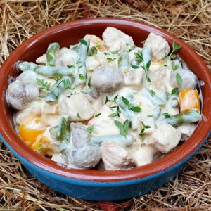 Turkey breast in creamy mushroom sauce