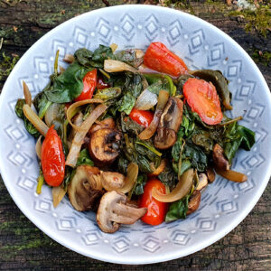 Balsamic mushrooms with spinach