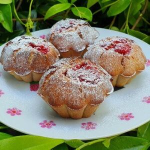 Raspberry and lemon muffin