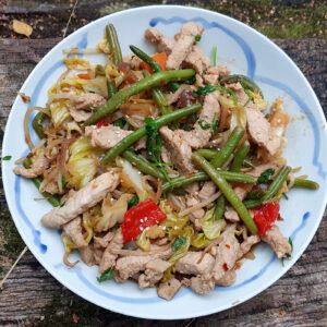 Pork and vegetable stir-fry