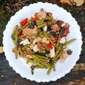 Shiitake and green beans with tofu