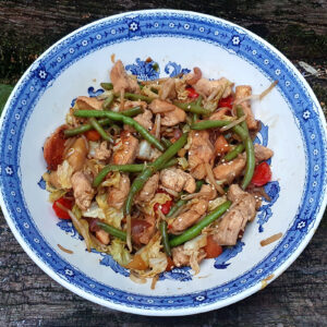 Teriyaki chicken and vegetable stir-fry