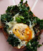 Baked egg with kale and cheese