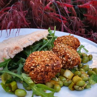 Sesame coated  falafel with soya bean salad - 🥗  sooo yummy 😋😍 #falafels #instafood #streetfood #recipeoftheday #veganfastfood #veganmeals #easytastyfood #easyhealthymeals #healthyfastfood #healthyveganrecipe #tastyvegan #healthyeating #instameal #saladsofinstagram #saladrecipe #falafelrecipe