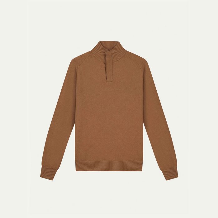 Aurelien Caramel City Button Sweater