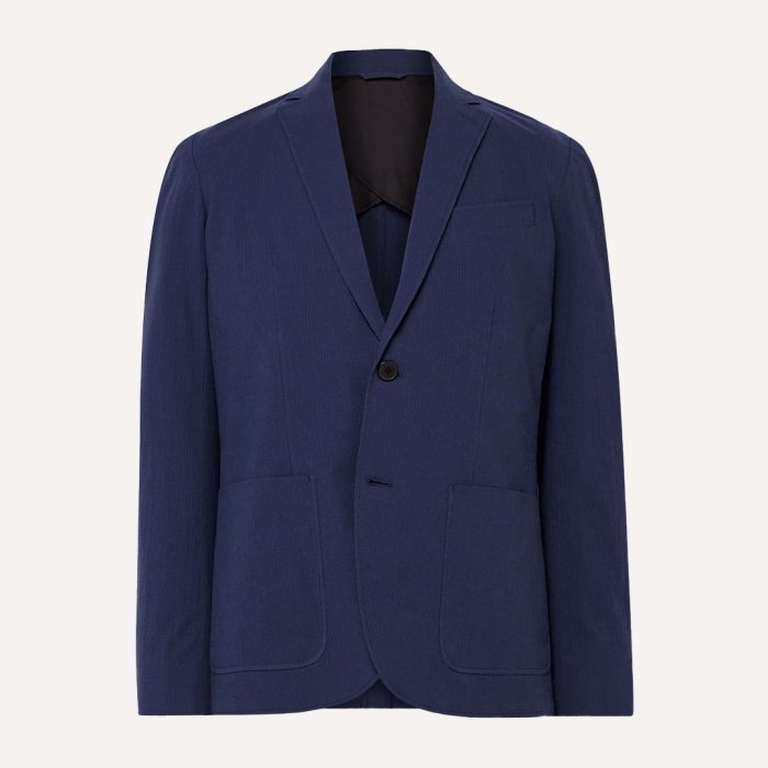 Club Monaco Slim-Fit Unstructured Cotton-Blend Seersucker Blazer